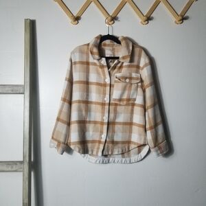 CAT & JACK GIRL'S PLAID BUTTON DOWN SHACKET SIZE MEDIUM 8